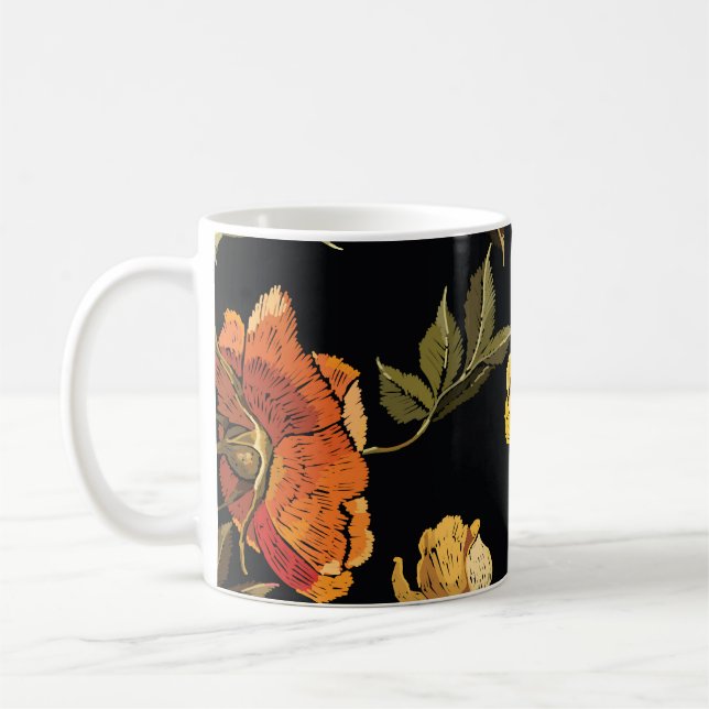 Patchwork Gentle: Hand Teckning Design Kaffemugg (Vänster)