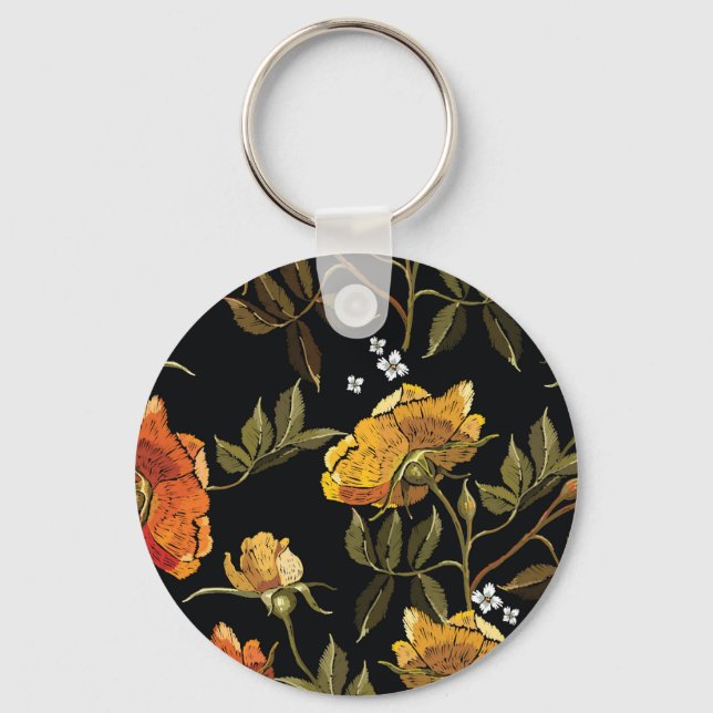 Patchwork Gentle: Hand Teckning Design Nyckelring (Framsida)