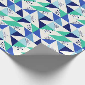 Patchwork Geometric Snöflingor - Light Background Presentpapper