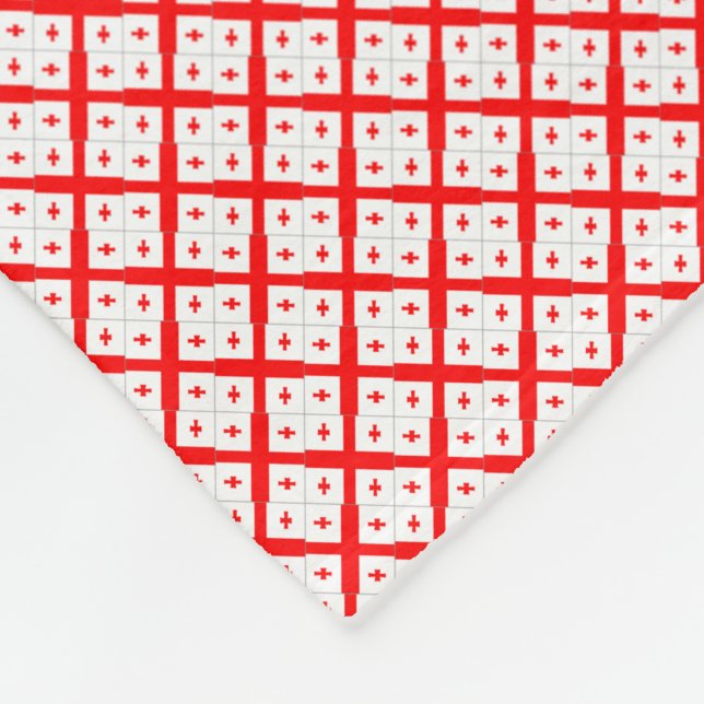 Patchwork Georgia Flagga Mönster Fleecefilt (Hörn)