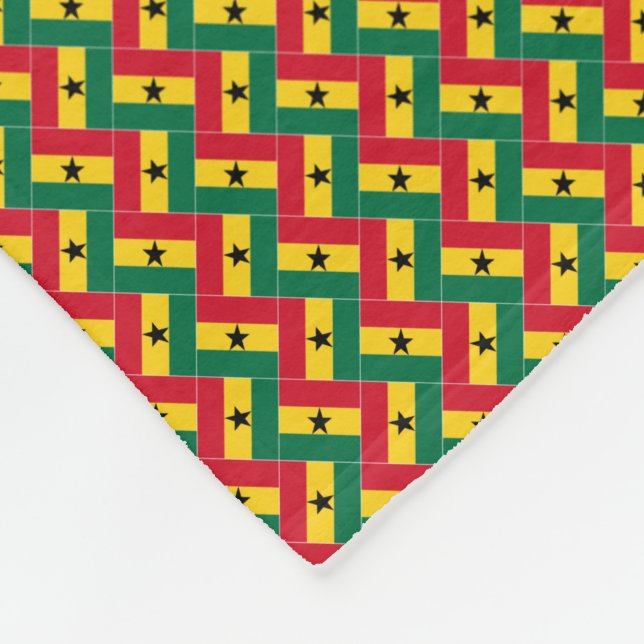Patchwork Ghana Flagga Mönster Fleecefilt (Hörn)
