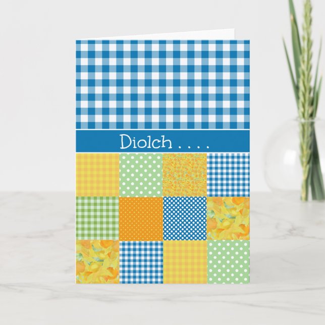 Patchwork, Gingham - Tack för ditt kort: Welsh Häl (Framsida)
