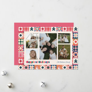 Patchwork Godaste Högtider Flerfärgad Foto Julkort