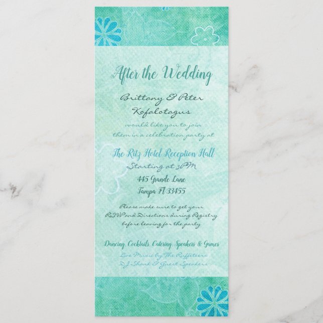 Patchwork Graffiti Bröllopsprogram Inbjudan (Framsida)