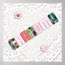 Patchwork "Grandma" på Snöre Poster