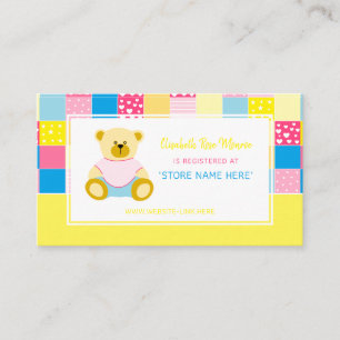 Patchwork Guld Bear, register över babyutgivare Tilläggskort