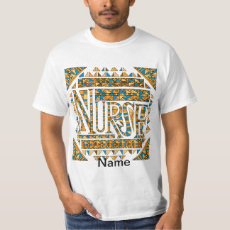 Patchwork guld sjuksköterska t shirt