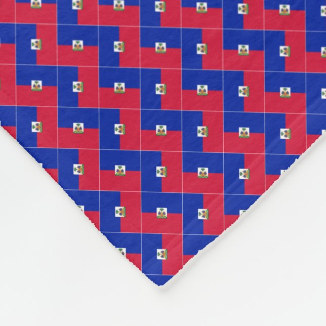 Patchwork Haiti Flagga Mönster Fleecefilt (Hörn)