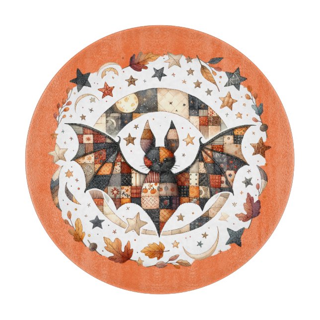 Patchwork Halloween Fladdermus i Färg på hösten (Framsidan)