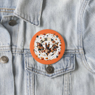 Patchwork Halloween Fladdermus i Färg på hösten Knapp