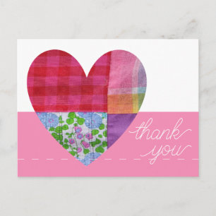 Patchwork Heart Tack Postcard Anpassade Vykort