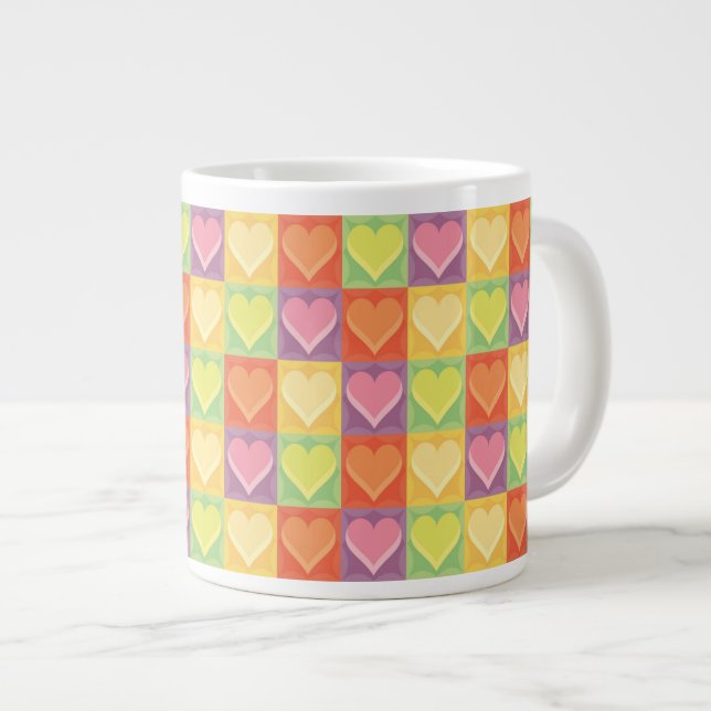 Patchwork Hearts Jumbo Mugg (Framsida höger)