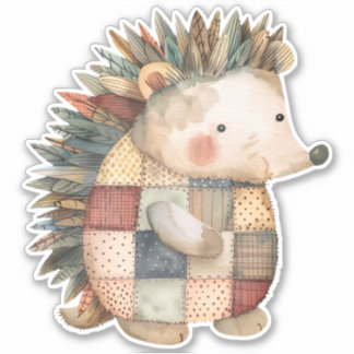 Patchwork Hedgehog Sticker Klistermärken