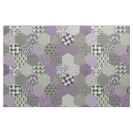 Patchwork Hexagons Lavender and Sage Tyg