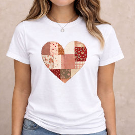 Patchwork Hjärtan Alla Hjärtans Dag T Shirt