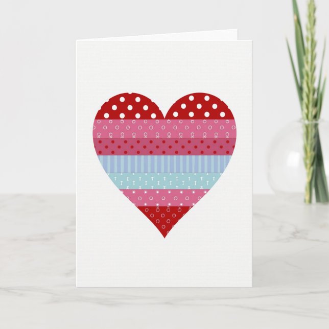 Patchwork Hjärtkärlekskort Kort (Framsida)