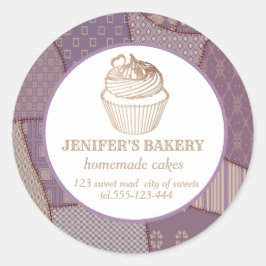 Patchwork Homemade muffinsar och godis Runt Klistermärke