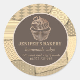 Patchwork Homemade muffinsar och godis Runt Klistermärke