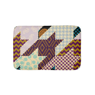 Patchwork Hounds-tooth: Vintage Seamless Backgroun Badrumsmatta