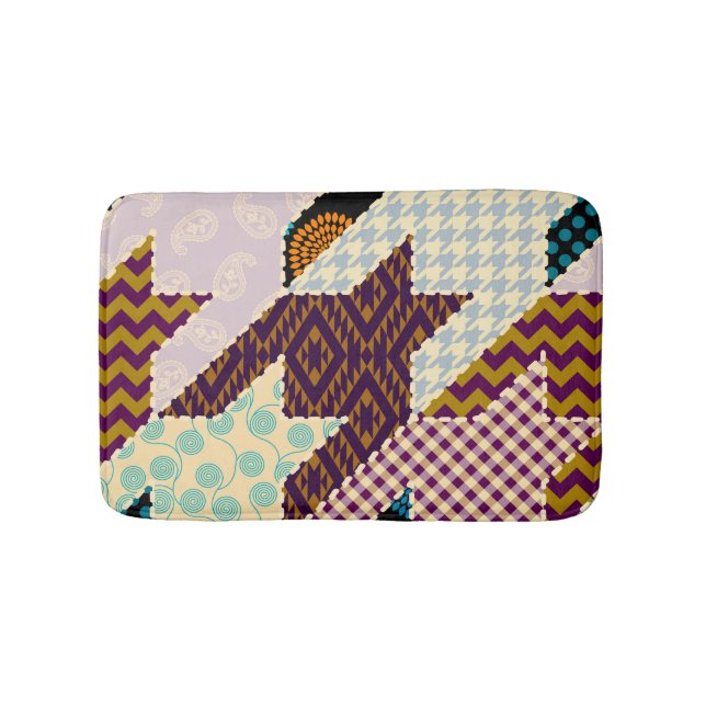 Patchwork Hounds-tooth: Vintage Seamless Backgroun Badrumsmatta (Framsidan)