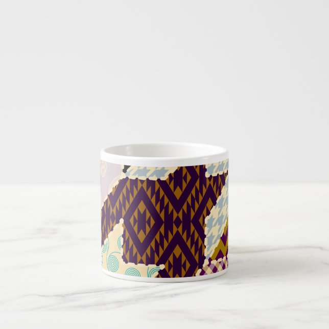 Patchwork Hounds-tooth: Vintage Seamless Backgroun Espressomugg (Framsidan)