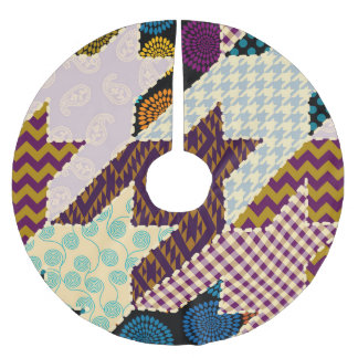Patchwork Hounds-tooth: Vintage Seamless Backgroun Julgransmatta Borstad Polyester