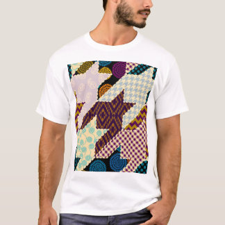 Patchwork Hounds-tooth: Vintage Seamless Backgroun T Shirt
