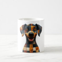 Patchwork Hund Mugg