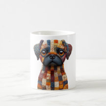Patchwork Hund Mugg