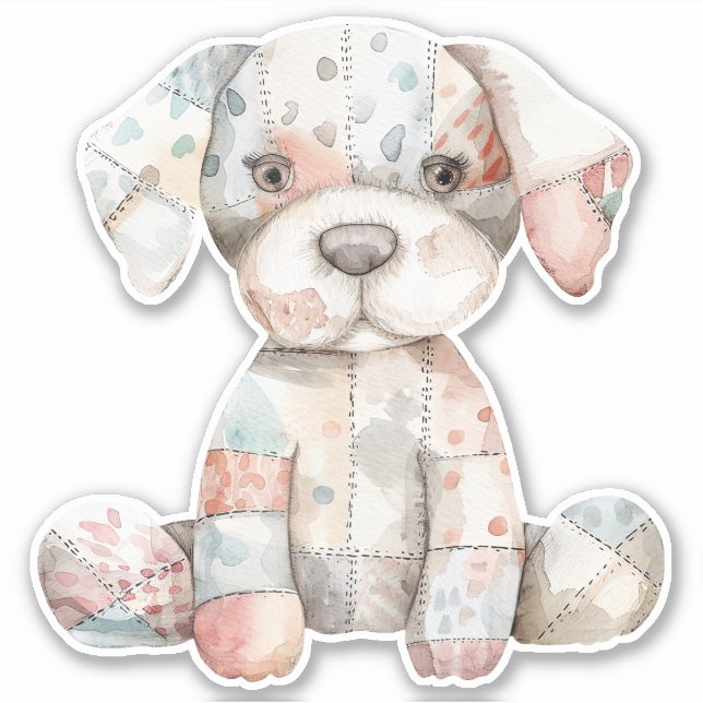 Patchwork Hund Sticker Klistermärken (Framsida)