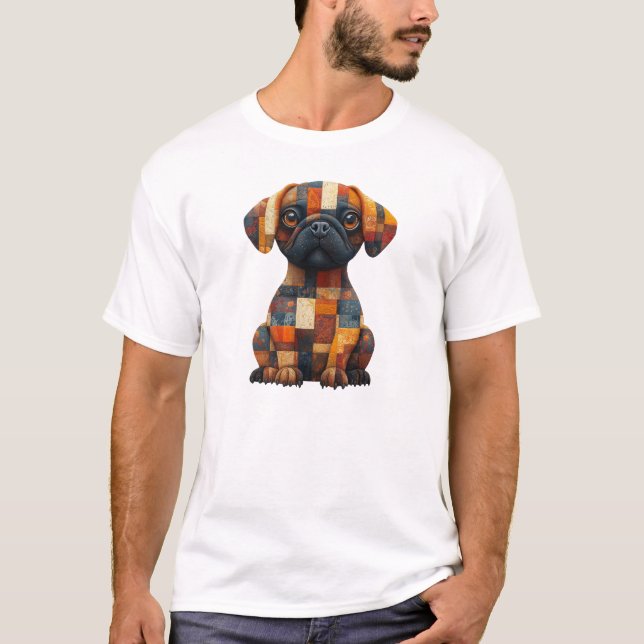 Patchwork Hund T-Shirt (Framsida)