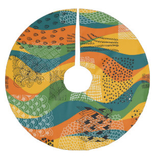Patchwork i mode: Unudulation Abstrakt Art Julgransmatta Borstad Polyester