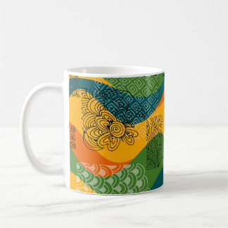 Patchwork i mode: Unudulation Abstrakt Art Kaffemugg