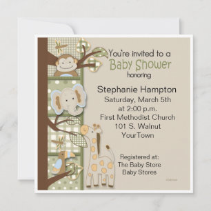 Patchwork in Grönts Baby Shower-inbjudan Inbjudningar