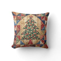 Patchwork Julgran 1 Cushion