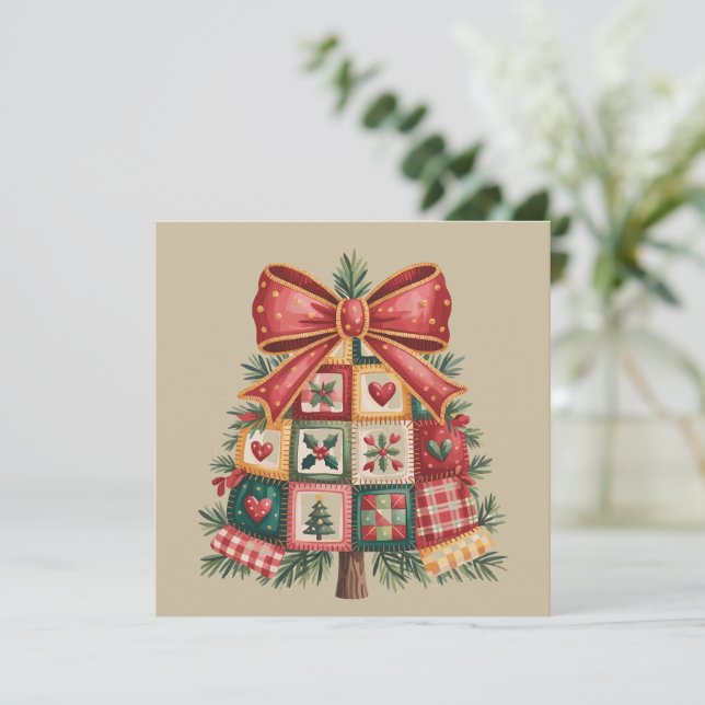 Patchwork julgran Coquette Xmas Holiday Julkort (Stående Fram)