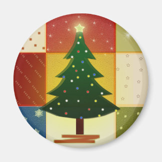 Patchwork Julgran Magnet