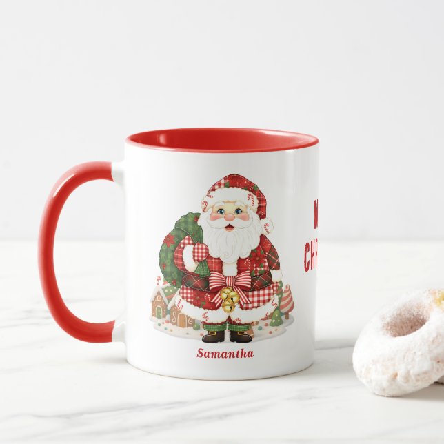 Patchwork Jultomten jul Mugg (Med munk)
