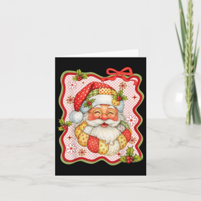 Patchwork Jultomten Retro jul Funny Manar W Kort (Framsida)