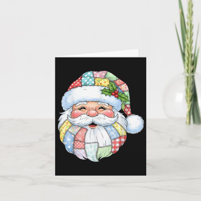 Patchwork Jultomten Retro jul Funny Manar W Kort (Framsida)