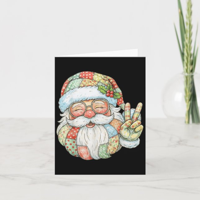 Patchwork Jultomten Retro jul Funny Manar W Kort (Framsida)