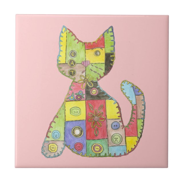 Patchwork kattplatta kakelplatta (Framsidan)