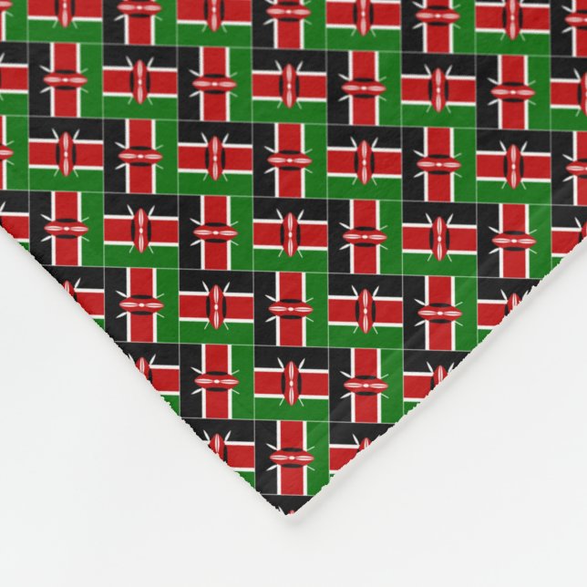 Patchwork Kenya Flagga Mönster Fleecefilt (Hörn)