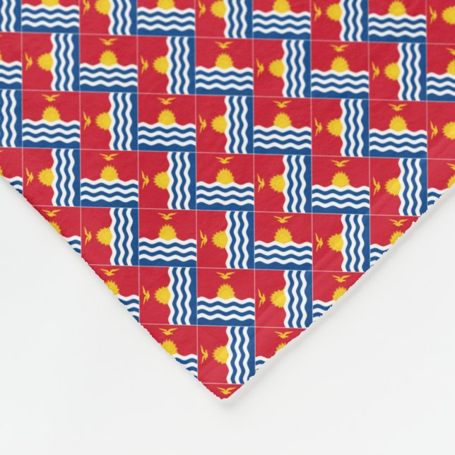 Patchwork Kiribati Flagga Mönster Fleecefilt (Hörn)