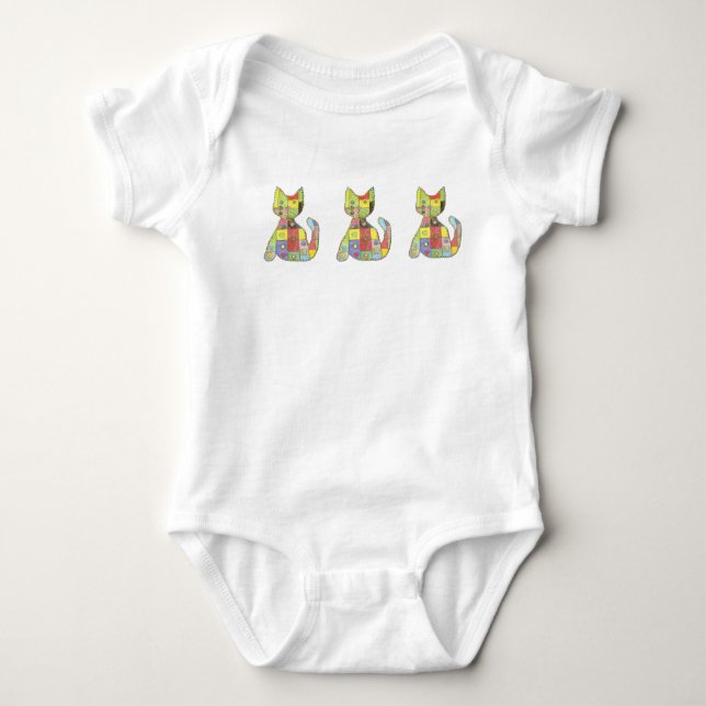 Patchwork Kittel Spädbarnskrypare Tee (Framsida)
