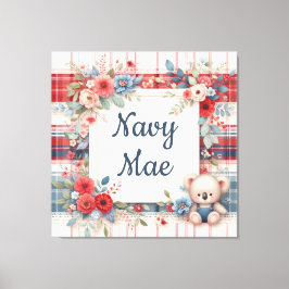 Patchwork Koala Coordinating Canas Print Canvastryck