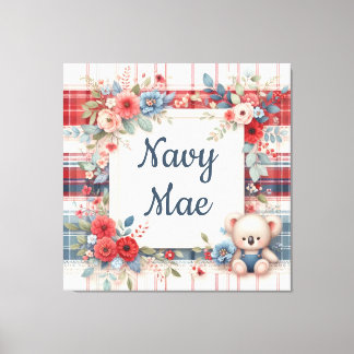 Patchwork Koala Coordinating Canas Print Canvastryck