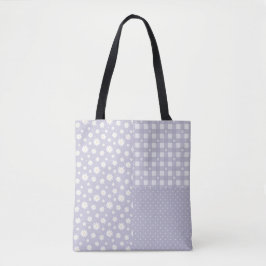 Patchwork Lavender Vår Pastel Mönster Tote Bag Tygkasse