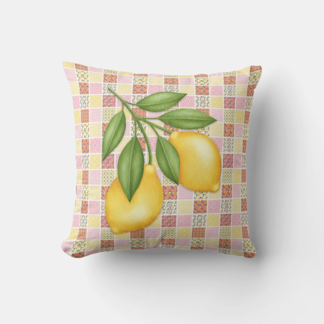 Patchwork Lemon Kudde (Framsida)