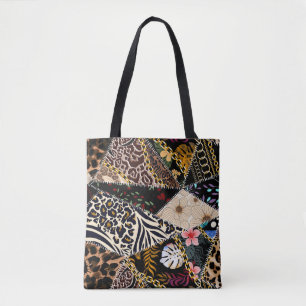 Patchwork Leopard: Ethnic Lining Design. Tygkasse